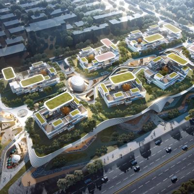 现代风格曲线型商业建筑