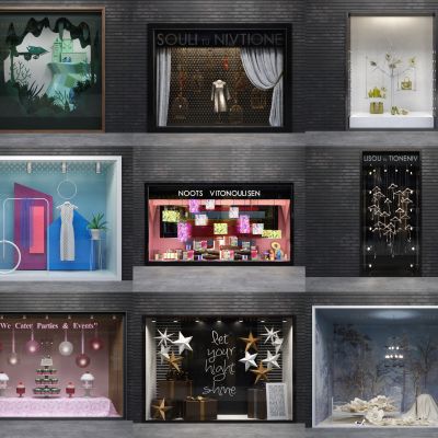 橱窗 商业街橱窗 商业街门店 店铺 商业店古铺 现代橱窗