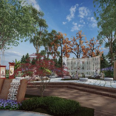 中式中医药文化景观公园 中医药药草科普园 中草药植物园科普文化公园