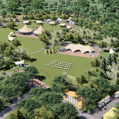 【郊野公园】现代郊野营地景观模型