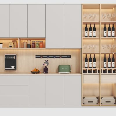 现代奶油风酒柜