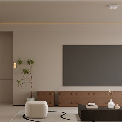 诧寂风电视背景墙 投影仪  饰品摆件