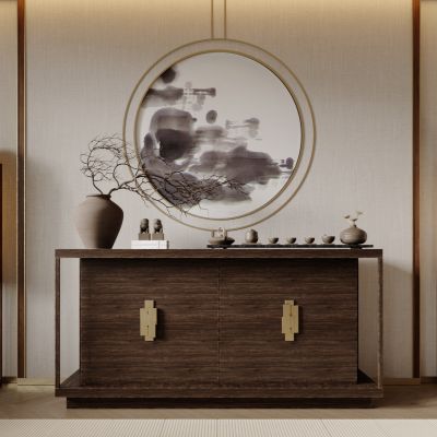 中式玄关柜 餐边柜 装饰柜 边柜 饰品摆件 墙饰
