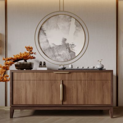 中式玄关柜 餐边柜 装饰柜 边柜 饰品摆件 墙饰