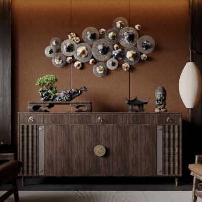 中式玄关柜 餐边柜 装饰柜 边柜 饰品摆件 墙饰