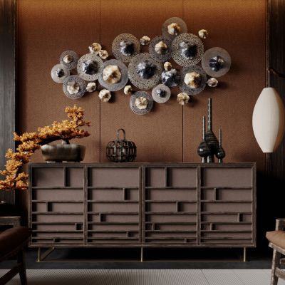 中式玄关柜 餐边柜 装饰柜 边柜 饰品摆件 墙饰