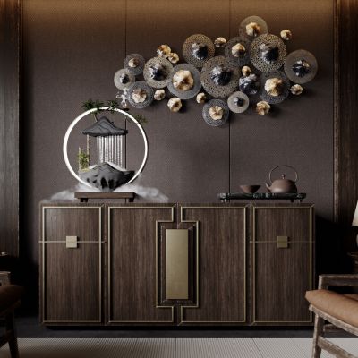 中式玄关柜 餐边柜 装饰柜 边柜 饰品摆件 墙饰