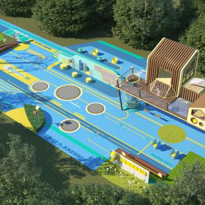 现代儿童游乐区 游乐设备