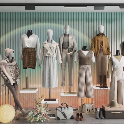 现代橱窗服饰模特组合
