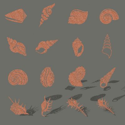 现代海洋生物鱼剪影图标墙饰挂件装饰 海螺贝壳剪影 海洋鱼类生物植物珊瑚水草剪影