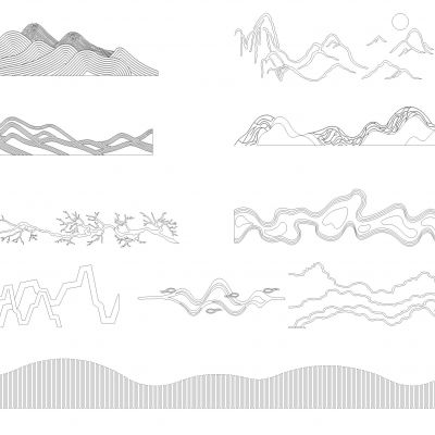 格栅景墙CAD立面图