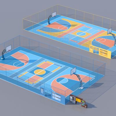 现代篮球场_多功能复合球场