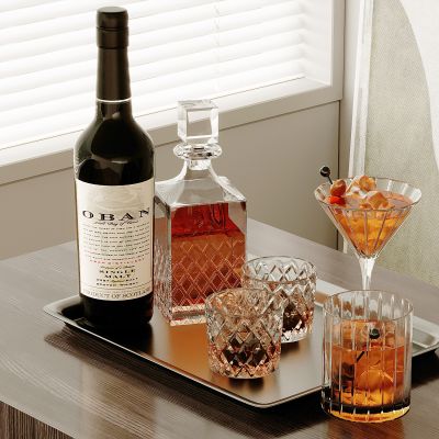 现代红酒 洋酒 酒瓶 酒杯 酒具 托盘 酒水