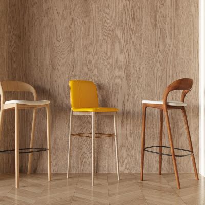 中古风吧椅吧凳 现代高脚凳 无扶手吧凳 实木吧台椅吧台凳