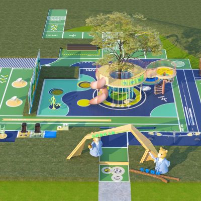 现代森林主题儿游乐器械童活动区