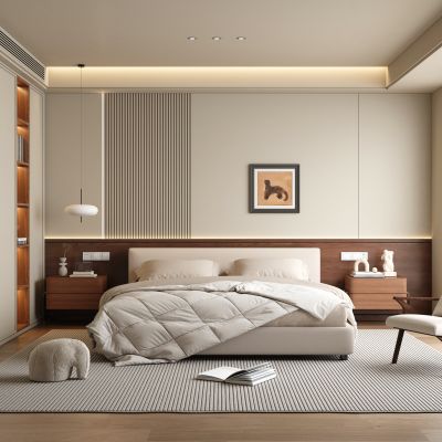 现代中古风主卧卧室