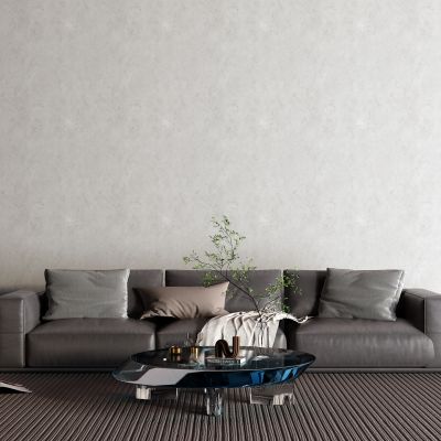 现代皮革沙发 玻璃茶几