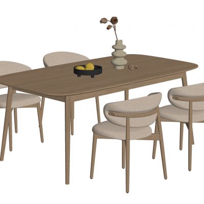 现代餐桌椅组合原木餐桌椅实木餐桌椅长条餐桌