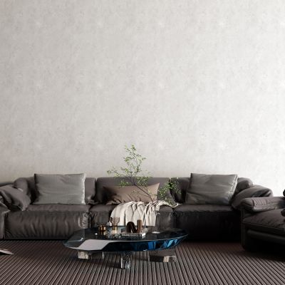 现代黑色皮革沙发 玻璃茶几