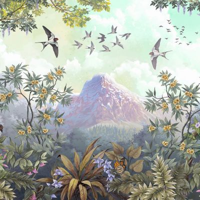 花纹壁纸 墙布 植物画