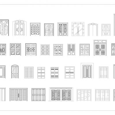 双门和大门立面Cad模块
