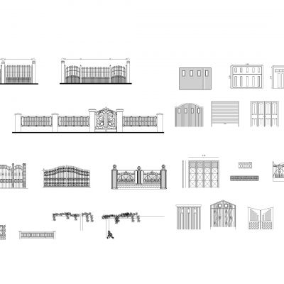 栅栏护栏铁门Cad块