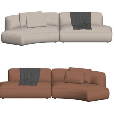 现代弧形沙发多人沙发异形沙发布艺沙发