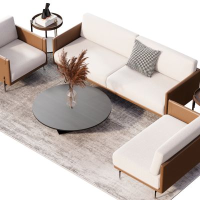 现代沙发布艺沙发长条沙发茶几沙发组合多人沙发单人沙发