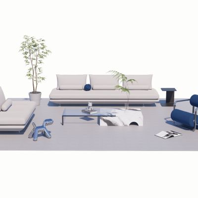 现代沙发布艺沙发长条沙发多人沙发休闲沙发茶几沙发组合
