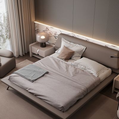 现代家居卧室 双人床 主卧 饰品摆件