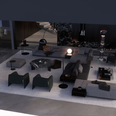 现代沙发多人沙发单人沙发休闲沙发茶几沙发组合