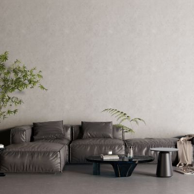 现代皮革沙发 空调 玻璃茶几