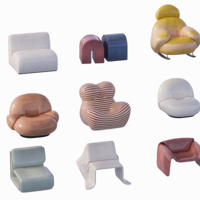 现代沙发单人沙发异形沙发休闲沙发布艺沙发