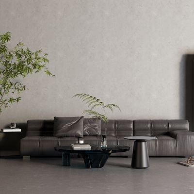 现代皮革沙发 空调 玻璃茶几