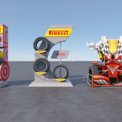 现代汽车轮胎展示美陈