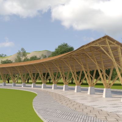 新中式景观生态廊架