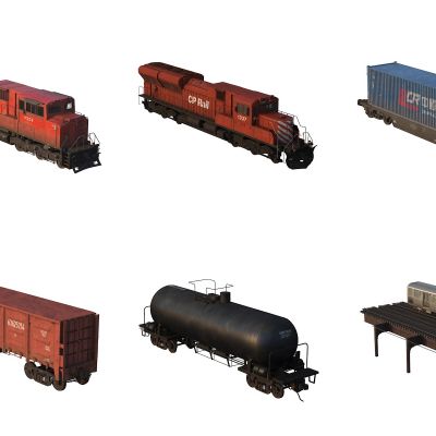 火车轨道 火车头 车厢 油罐火车 