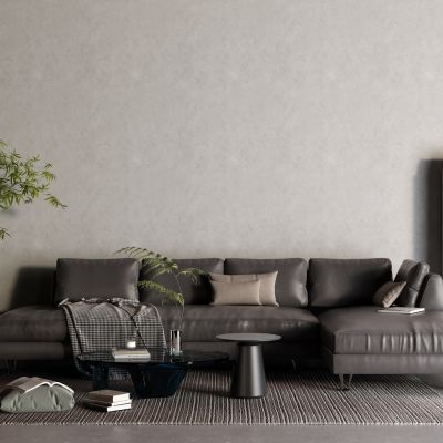 现代皮革沙发 落地灯 空调