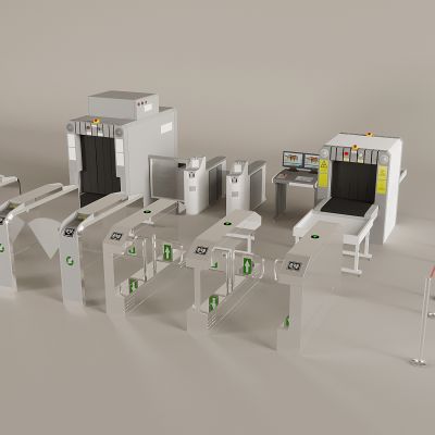 现代安检口 安检门 闸机 门禁 安检设备 门禁机 检查口 导视一体机 