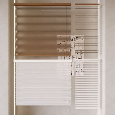 现代奶油风百叶帘 侘寂中古风百叶窗帘 香格里拉窗帘 卷帘 装饰挂画