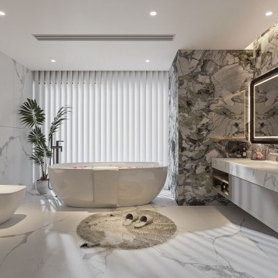 现代卫生间 浴室柜 洗脸盆 镜柜 浴缸 马桶