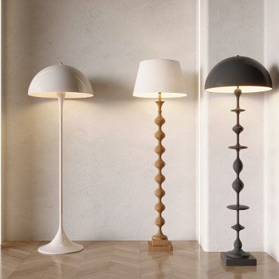 现代奶油风落地灯 侘寂中古风落地灯
