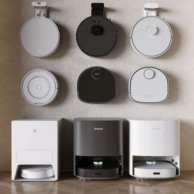 现代扫地机器人组合 拖地机器人 智能家电 智能机器电器 扫拖一体
