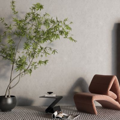 现代休闲椅 玻璃茶几3D模型