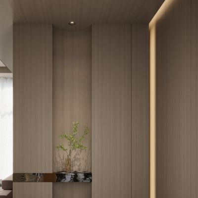 新中式 中古风 轻奢风 弧形造型 入户 端景 玄关