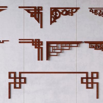中式雕花 角线 角花 镂空雕花