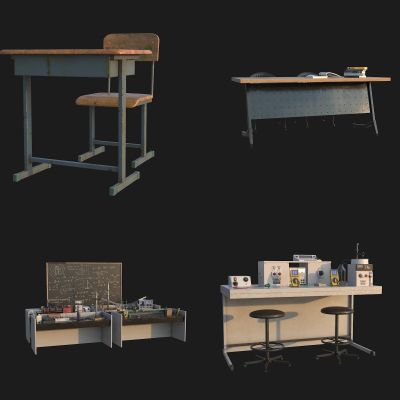 物理化学实验室 器材用具设备 课桌黑板