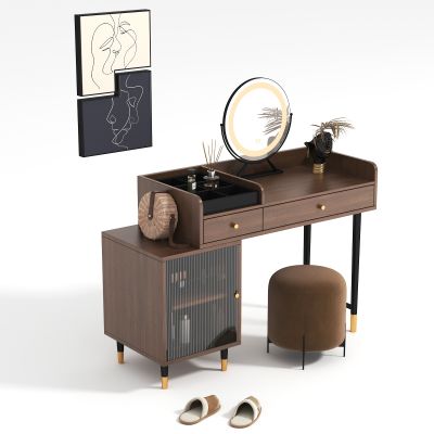 现代中古风梳妆台