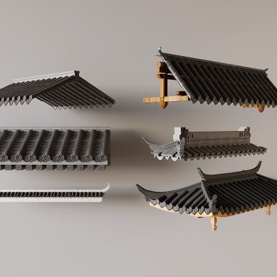 中式屋檐 屋顶屋脊 檐线 飞檐飞脊 马头墙 瓦片 建筑构件 门头墙头