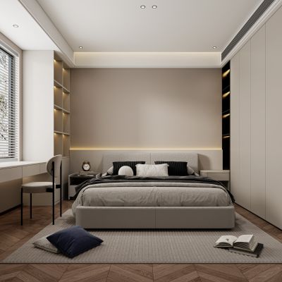 现代卧室，卧室，主人房，主卧